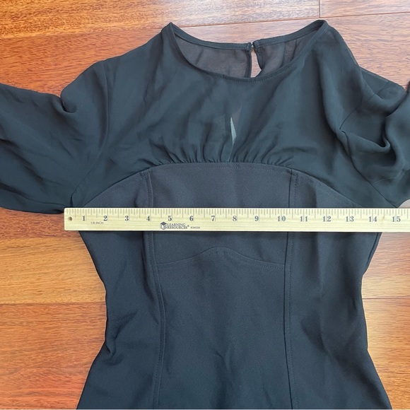 Maeve Black Long Sleeve Dress with Sheer Detail - Picture 7 of 9